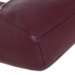 Pre Owned Coach Burgundy Pebble Leather Prairie Satchel