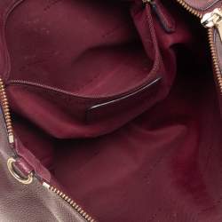 Pre Owned Coach Burgundy Pebble Leather Prairie Satchel