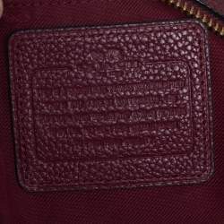 Pre Owned Coach Burgundy Pebble Leather Prairie Satchel
