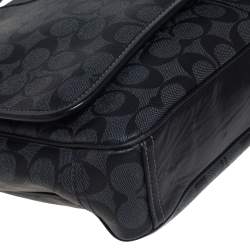 Coach Black/Grey Coated Canvas and Leather Messenger Bag