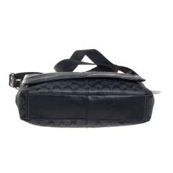 Coach Black/Grey Coated Canvas and Leather Messenger Bag
