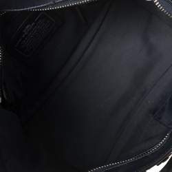 Pre Owned Coach Blue Leather Eyelet Floral Details Top Handle Bag