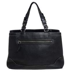 مملوكة مسبقًا Coach Black Leather Hampton Tassel Tote