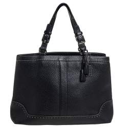 مملوكة مسبقًا Coach Black Leather Hampton Tassel Tote