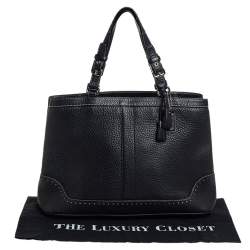 مملوكة مسبقًا Coach Black Leather Hampton Tassel Tote