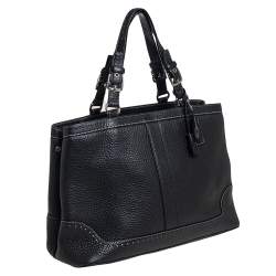 مملوكة مسبقًا Coach Black Leather Hampton Tassel Tote