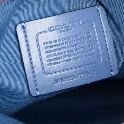 Pre Owned Coach Blue Floral Print Leather Elle Hobo