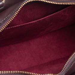 Pre Owned Coach Beige/Burgundy Signature Coated and Leather Zoe Carryall Tote