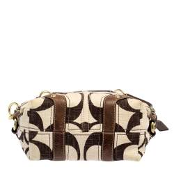 Pre Owned Coach Beige/Brown Signature Canvas and Leather Hobo