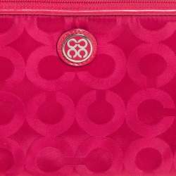 Coach Fuchsia Signature Nylon Wristlet Pochette 