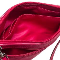 Coach Fuchsia Signature Nylon Wristlet Pochette 