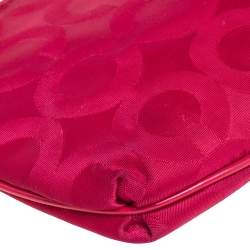 Coach Fuchsia Signature Nylon Wristlet Pochette 