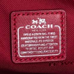 Pre Owned Coach Red Leather Swagger Carryall Tote