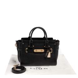 Pre Owned Coach Black Leather Swagger 27 Carryall Satchel