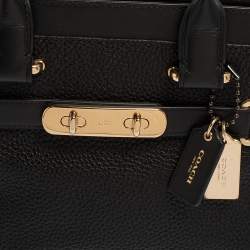 Pre Owned Coach Black Leather Swagger 27 Carryall Satchel