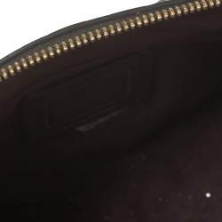 مملوكة مسبقًا Coach Black/Dark Burgundy Signature Embossed Patent and Leather Mini Sierra Satchel