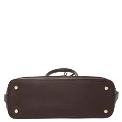 مملوكة مسبقًا Coach Black/Dark Burgundy Signature Embossed Patent and Leather Mini Sierra Satchel