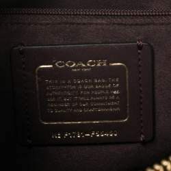 مملوكة مسبقًا Coach Black/Dark Burgundy Signature Embossed Patent and Leather Mini Sierra Satchel