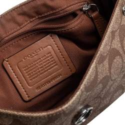 مملوكة مسبقًا Coach Brown Signature Coated Canvas and Leather Reversible Crossbody Bag
