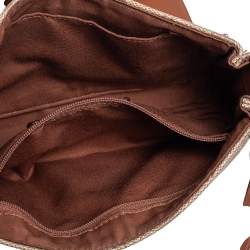 مملوكة مسبقًا Coach Brown Signature Coated Canvas and Leather Reversible Crossbody Bag