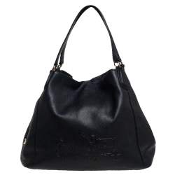 Pre Owned Coach Black Leather Edie Hobo