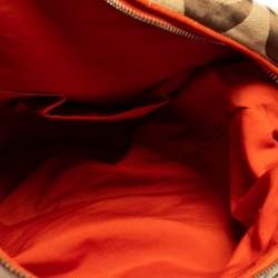 Coach Beige/Orange Signature Canvas and Patent Leather Front Pocket Hobo