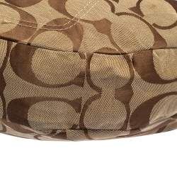 Coach Beige/Orange Signature Canvas and Patent Leather Front Pocket Hobo