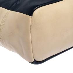 Coach Navy Blue/Beige Leather Legacy Weekend Hobo