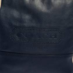 Coach Navy Blue/Beige Leather Legacy Weekend Hobo