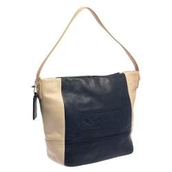 Coach Navy Blue/Beige Leather Legacy Weekend Hobo