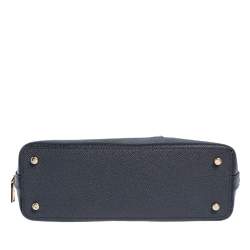 Pre Owned Coach Navy Blue Leather Mini Sierra Satchel