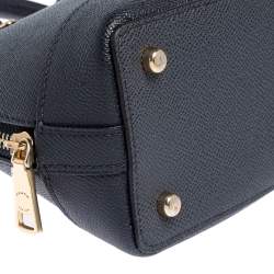 Pre Owned Coach Navy Blue Leather Mini Sierra Satchel