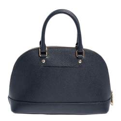 Pre Owned Coach Navy Blue Leather Mini Sierra Satchel