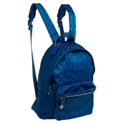Coach Blue Signature Nylon Backpack
