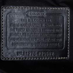 Coach Black Signature Coated Canvas and Leather Heritage Messenger Bag
