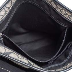 Coach Black Signature Coated Canvas and Leather Heritage Messenger Bag