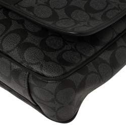Coach Black/Grey Coated Canvas and Leather Messenger Bag
