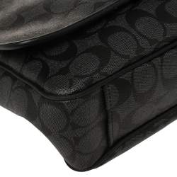 Coach Black/Grey Coated Canvas and Leather Messenger Bag