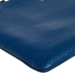 مملوكة مسبقًا Coach Blue Leather Zip Wristlet Wallet