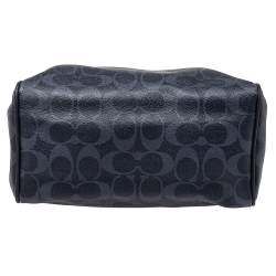 Pre Owned Coach Grey Signature Coated Canvas and Leather Mini Bennett Satchel