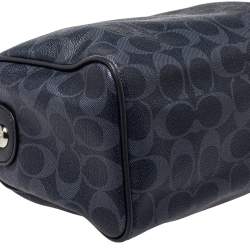 Pre Owned Coach Grey Signature Coated Canvas and Leather Mini Bennett Satchel