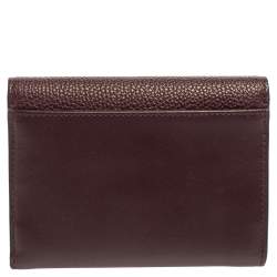 مملوكة مسبقًا Coach Burgundy/Metallic Leather Trifold Wallet