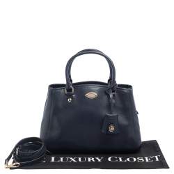 Pre Owned Coach Blue Leather Margot Carryall Satchel