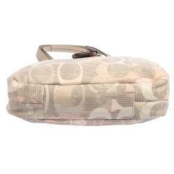 Coach Tri Color Signature Fabric and Leather Hobo