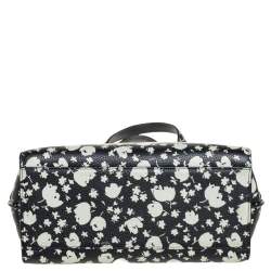 Pre Owned حقيبة ساتشل كوتش جلد أبيض/أسود