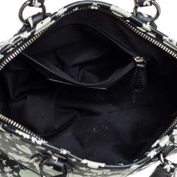 Pre Owned حقيبة ساتشل كوتش جلد أبيض/أسود