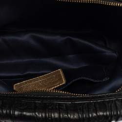 Pre Owned Coach Black Gathered Leather Small Madison Twist Satchel