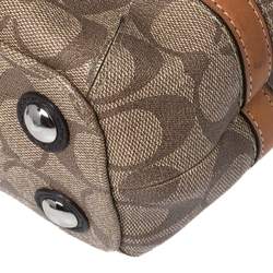 Coach Tan/Brown Signature Coated Canvas and Leather Trim Peyton Tote