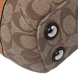 Coach Tan/Brown Signature Coated Canvas and Leather Trim Peyton Tote
