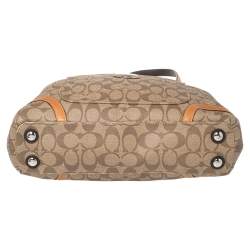 Coach Tan/Brown Signature Coated Canvas and Leather Trim Peyton Tote